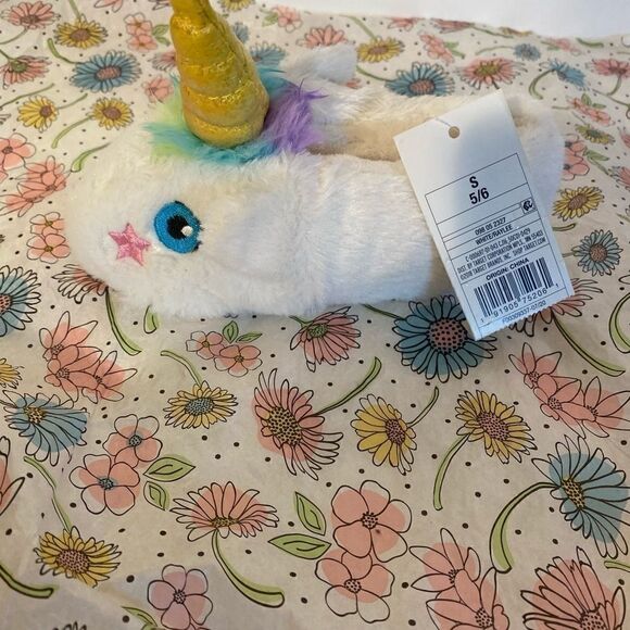 🛍 Cat & JackToddler Girl’s Raylee Unicorn Bootie Slippers Size:S(5-6) - Picture 4 of 7